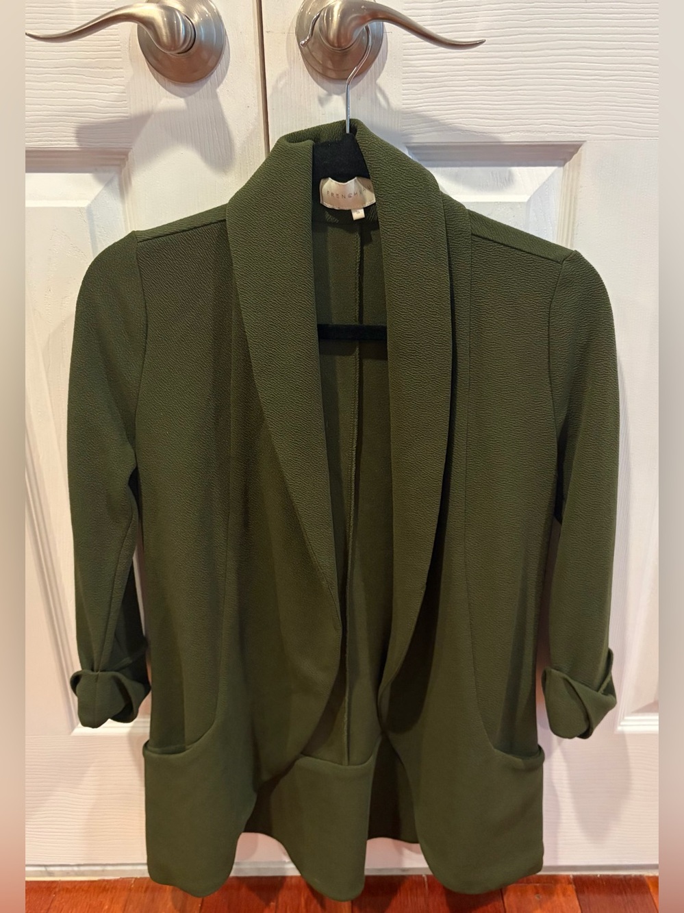 French Mauve Olive Green Women’s Blazer Jacket, size small